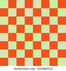 Seamless checkered pattern using light green and orange.
For decorating wallpaper wrapping paper books toys clothes fabrics.
With copy space.