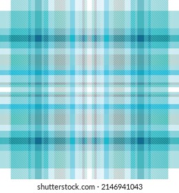 Seamless checkered pattern with white, green and blue cells, diagonal strips. vector eps 10