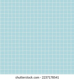 Seamless checkered repeating pattern with hand drawn grid. Light plaid background for wrapping paper, surface design and other design projects