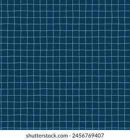 Seamless checkered repeating pattern with hand drawn grid, plaid background for wrapping paper, surface design and other design projects