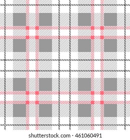 Seamless checkered shirt pattern. Retro textile collection. White.