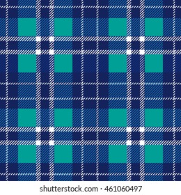 Seamless checkered shirt pattern. Retro textile collection. Blue.