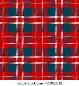 Seamless checkered shirt pattern. Retro textile collection. Red.