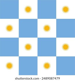 Sol a cuadros sin fisuras y azul blanco Argentina patrón sin fisuras
