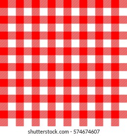 Seamless checkered and tartan pattern with red-white stripes and squares - Eps10 vector graphics and illustration