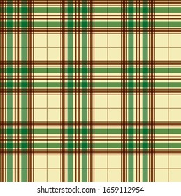 Seamless checkered texture of green color. Textile background. Wallpaper. Vector illustration.