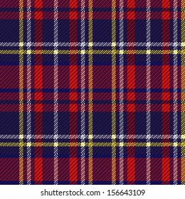 Seamless checkered vector colorful dark pattern with red and blue lines