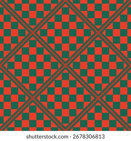 Seamless checkered vector pattern designed for Christmas and New Year themes. Perfect for textiles, wrapping paper, wallpaper, and digital backgrounds.