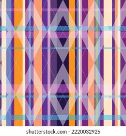 Patrón violeta-anaranjado sin foco con rhombus. Vector eps 10