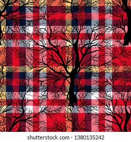 seamless checks and  tree pattern