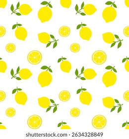 seamless cheerful lemons pattern for summery vibes