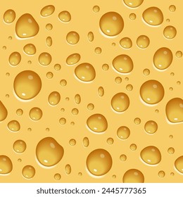 Seamless cheese background made of cheese and cheese holes - abstract background in cartoon style