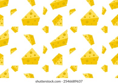 Seamless Cheese Pattern Background. Vector Illustration