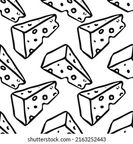 seamless cheese pattern. Doodle vector pattern with cheese icons. cheese background