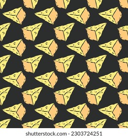 patrón de queso sin costura. Fondo del doodle con queso