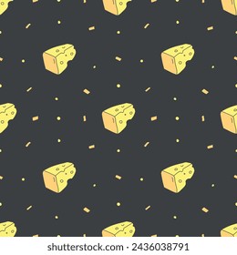 seamless cheese pattern. Drawing doodle background with cheese