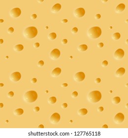 Seamless Cheese Pattern, Texture. Vector