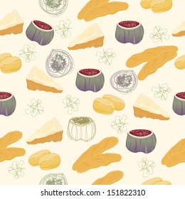 seamless cheese, rolls, figs