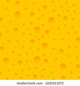 Seamless cheese texture with large holes. Vector illustration of a useful meal