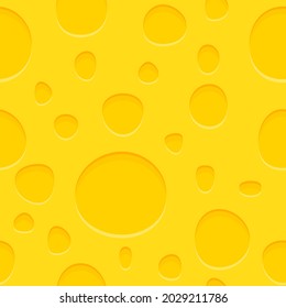 Seamless cheese texture pattern background with holes.