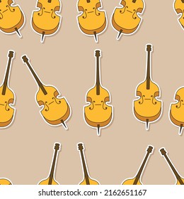 Seamless chello cartoon sticker pattern