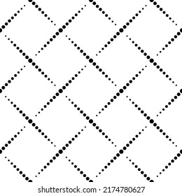 Seamless chequered background. Diagonal dotted rhombus pattern. Geometric seamless  texture. Mosaic plaid. Checkered vector illustration. 