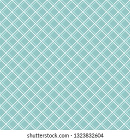 Seamless chequered background. Diagonal rhombus pattern. Geometric seamless  texture. Mosaic plaid. Checkered vector illustration. Powder blue and white