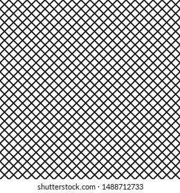 Seamless chequered background. Diagonal rhombus pattern. Geometric seamless  texture. Mosaic plaid. Checkered vector illustration. Black and white