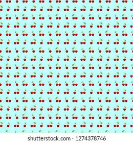 Seamless cherry background vector
