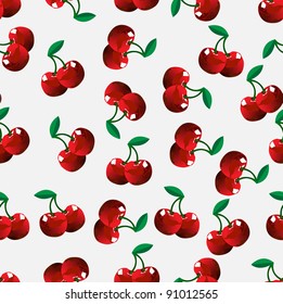 Seamless cherry background. Vector illustration