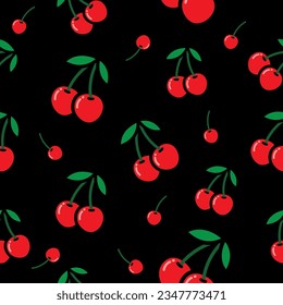 Seamless cherry pattern, creative printing, fabric screening or background images of all kinds
vector work type