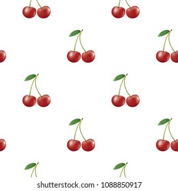 Seamless cherry pattern, vector