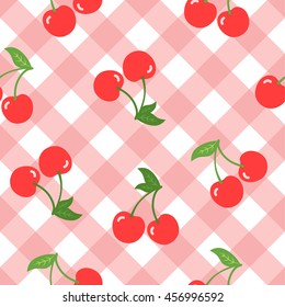Seamless Cherry Pattern Vector