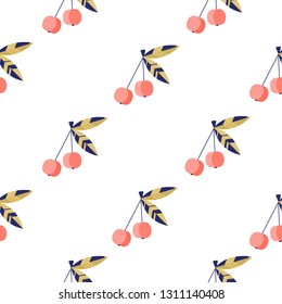 Seamless cherry pattern. Vector fruit,berry background. - Vector 
