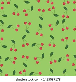 Seamless cherry pattern. Vector illustration