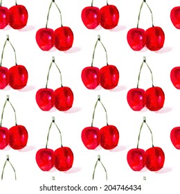 seamless Cherry Plum  background watercolor 