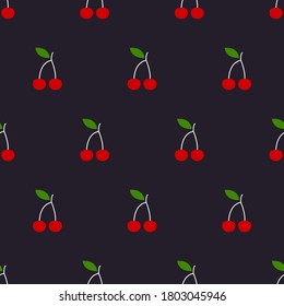 Seamless cherry simple abstract pattern. Background with berries for textiles, wallpaper or paper wrapping