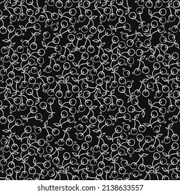 Seamless cherry vector pattern. Doodle vector with cherry icons. Vintage cherry pattern, sweet elements background for your project, menu, cafe shop.