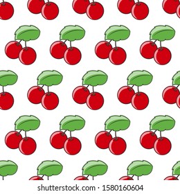 Seamless cheryy pattern.Vector illustration.Template for print, textile,wallpaper cover and design.