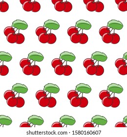 Seamless cheryy pattern.Vector illustration.Template for print, textile,wallpaper cover and design.