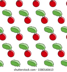 Seamless cheryy pattern.Vector illustration.Template for print, textile,wallpaper cover and design.