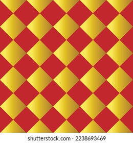 seamless chess board Vector illustration. Gold and red. Chinese New Year.