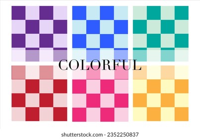 Seamless chess colorful square grid pattern for background.