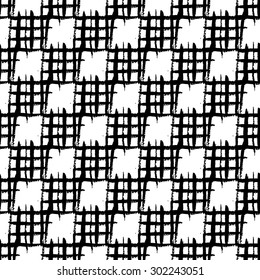 Seamless chess pattern. Hand painted squares consisting of the lines with rough edges. Vector illustration. Pattern in the swatches panel.