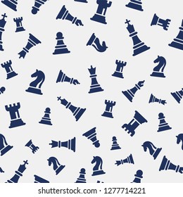 Seamless Chess Vector Pattern. Chess Figures Vector Illustration. Figurine Including King, Queen, Bishop, Knight, Rook, Pawn.