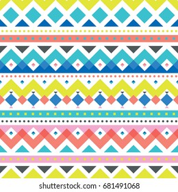 Seamless chevron and geometric with white background