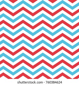 Seamless Chevron Pattern in Blue, Red, and White color. Nice background for Scrapbook or Photo Collage. Modern Christmas Backgrounds.