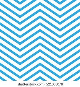 Seamless chevron pattern in blue and white. Horizontal zigzag lines in obtuse angle. Retro navy style vector background.