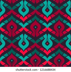 Seamless Chevron Pattern with Curved Stripes. Vector Background for Textile Design. Geometric Abstract Texture