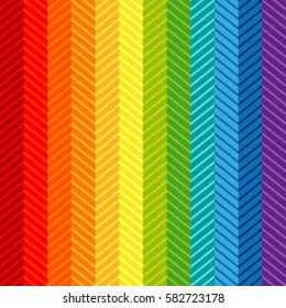 Seamless chevron pattern with gradation effect. Retro textile collection. Rainbow colors.